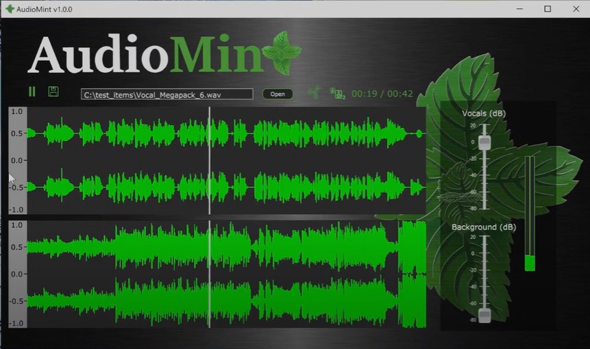 AudioMint uses AI technology to clearly isolate vocal tracks